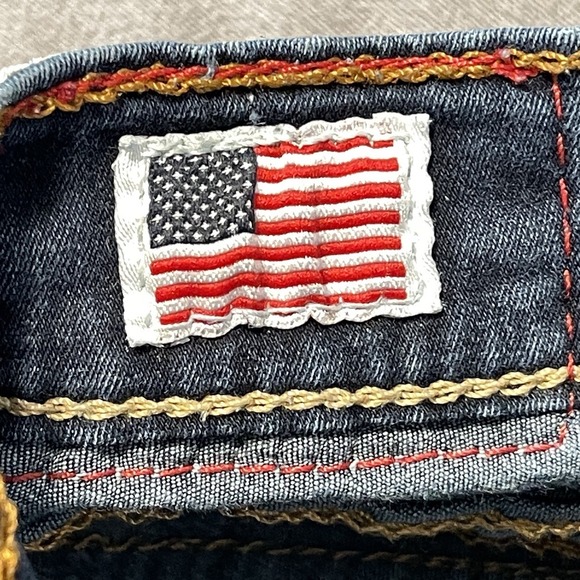 True Religion Jeans Womens 25 Blue Misty Skinny Stretch Denim Made in USA Flap - Picture 9 of 12